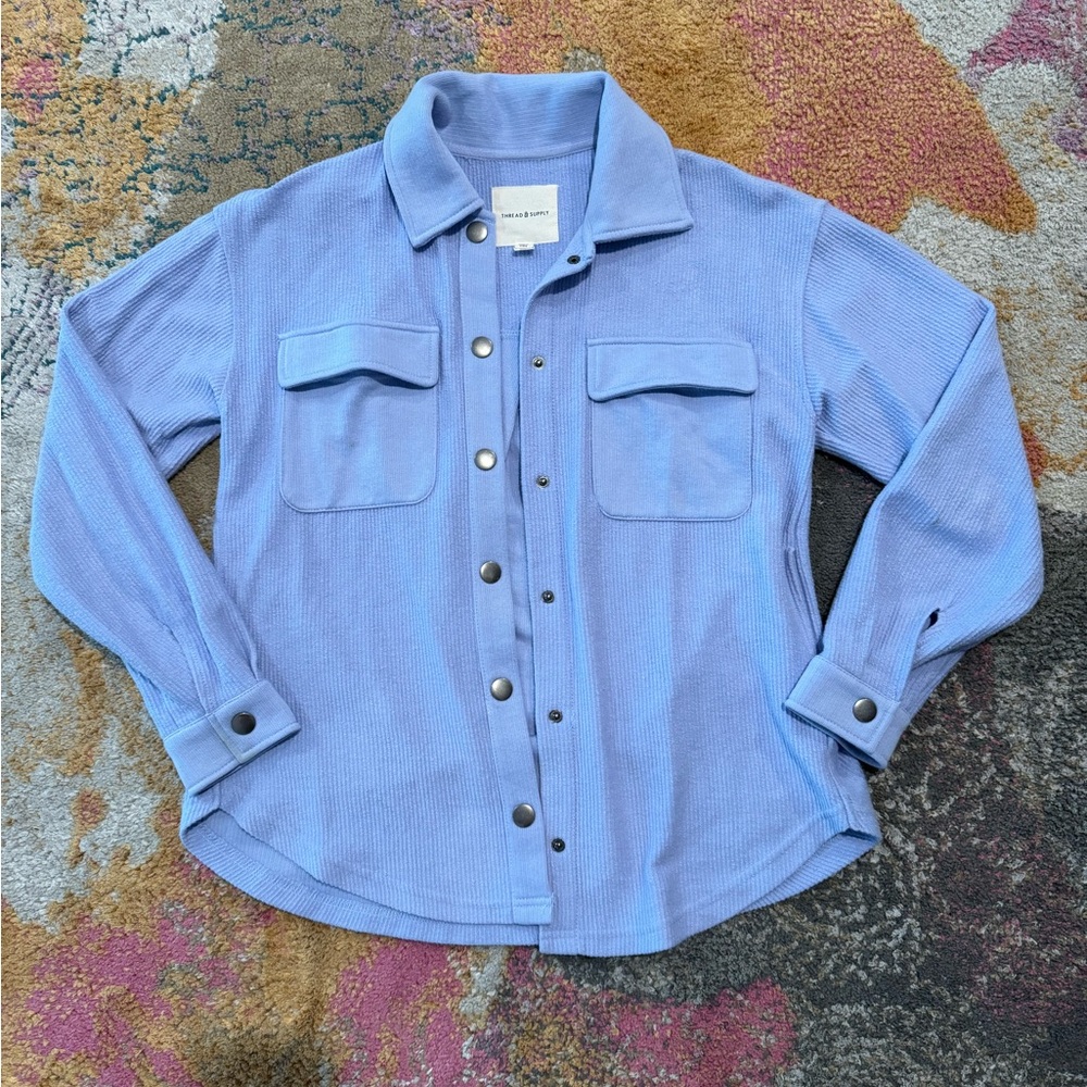 Blue Button Up Shacket